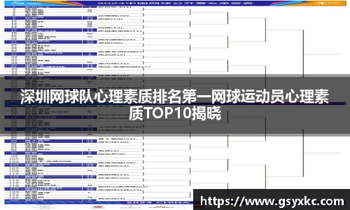 深圳网球队心理素质排名第一网球运动员心理素质TOP10揭晓